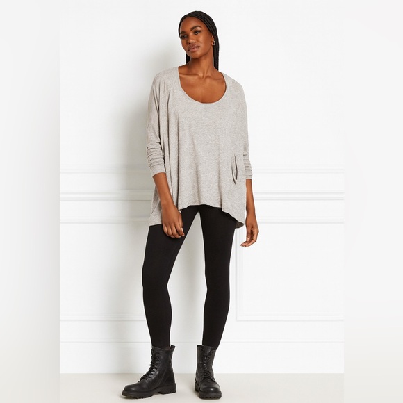AllSaints roomy grey long sleeve tee - Picture 1 of 5